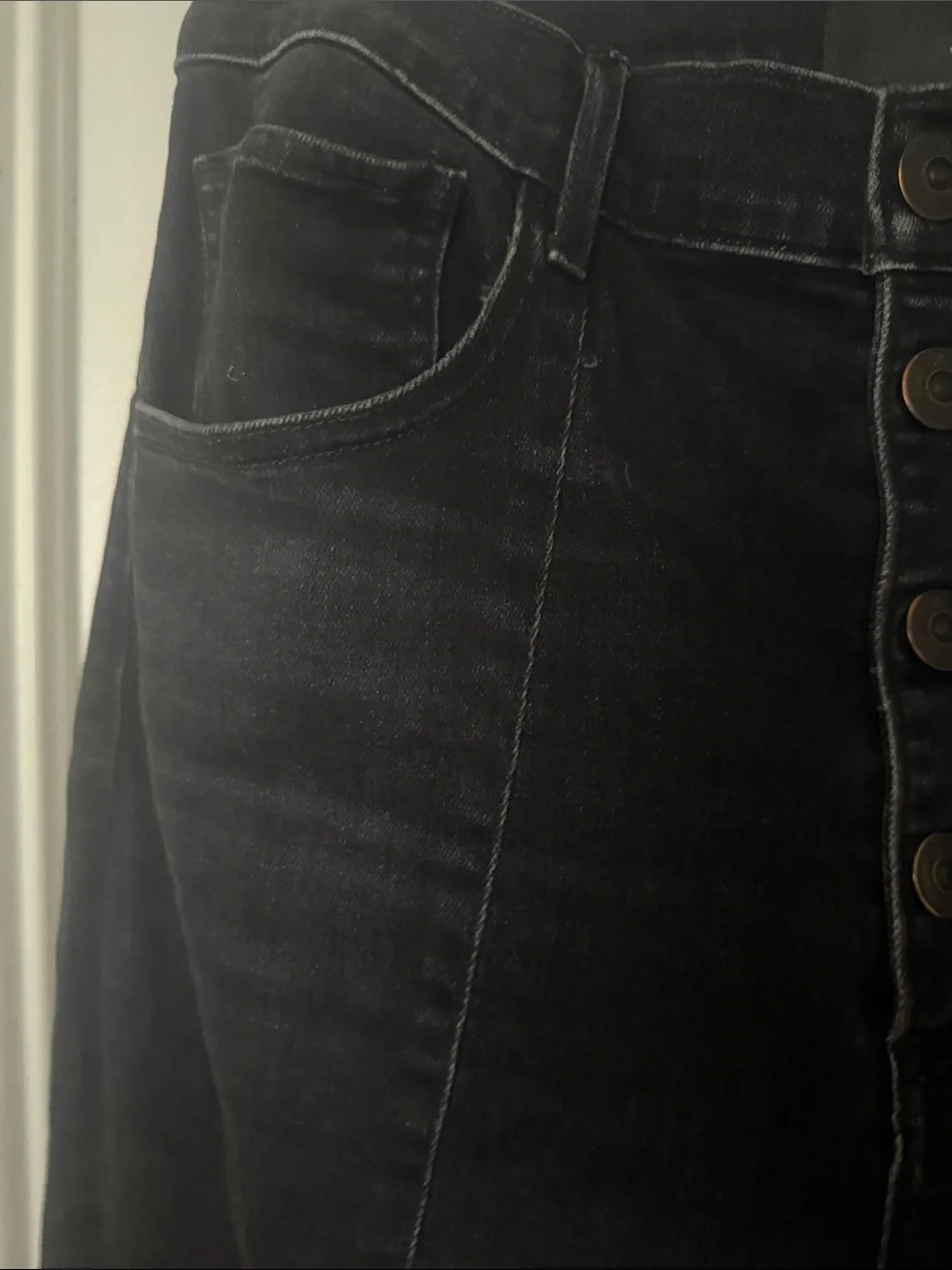 3x1 High-Rise Black Button-Fly Jeans